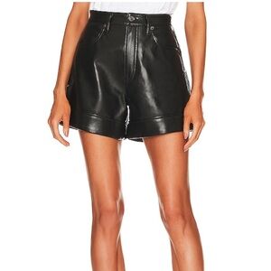 AGOLDE - Recycled Leather Angled Hem Short